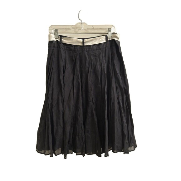 Coldwater Creek Women’s Silk Blend Mini Black Gored Full Skirt Sz PM Preppy NWT - Picture 2 of 6